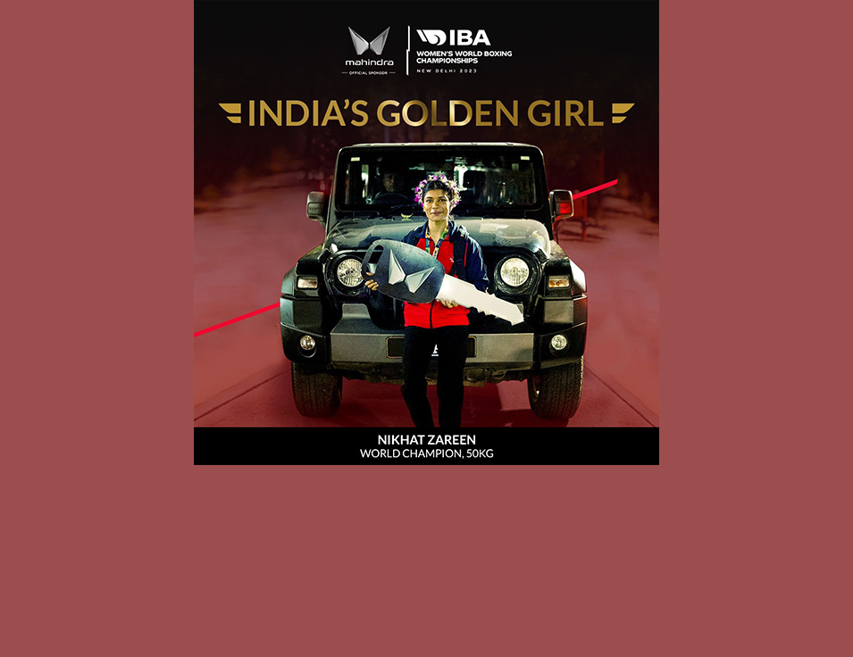 Nikhat Zareen crowned Mahindra Emerging Boxing Icon, presented with the All-New Thar at the 2023 IBA Women's World Boxing Championships
